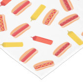 Hot Dog Fast Food BBQ Patroon Korte Tafelloper (Hoek)