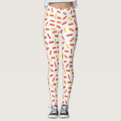 Hot Dog Fast Food BBQ Patroon Leggings (Voorkant)