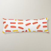Hot Dog Fast Food BBQ Patroon Lichaamskussen (Achterkant)