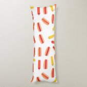 Hot Dog Fast Food BBQ Patroon Lichaamskussen (Achterkant (Verticaal))