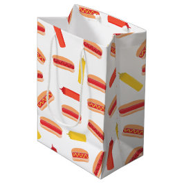 Hot Dog Fast Food BBQ Patroon Medium Cadeauzakje