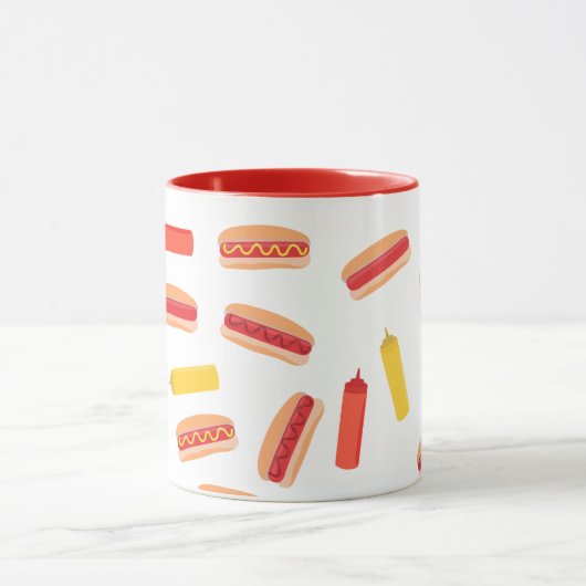 Hot Dog Fast Food BBQ Patroon Mok (Midden)