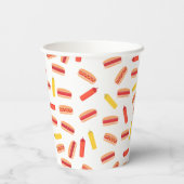Hot Dog Fast Food BBQ Patroon Papieren Bekers (Achterkant)