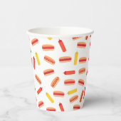 Hot Dog Fast Food BBQ Patroon Papieren Bekers (Links)
