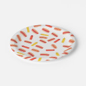 Hot Dog Fast Food BBQ Patroon Papieren Bordje (Gekanteld)