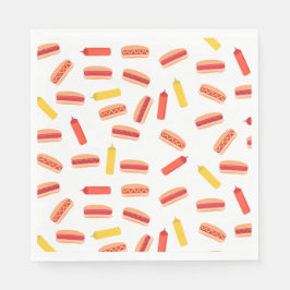 Hot Dog Fast Food BBQ Patroon Servet