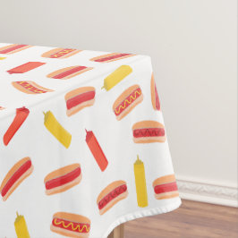 Hot Dog Fast Food BBQ Patroon Tafelkleed
