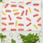 Hot Dog Fast Food BBQ Patroon Theedoek (Gevouwen)