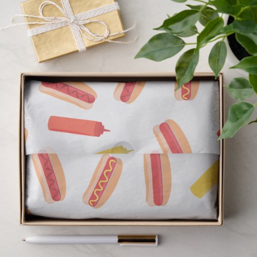 Hot Dog Fast Food BBQ Patroon Tissuepapier (Geschenk)