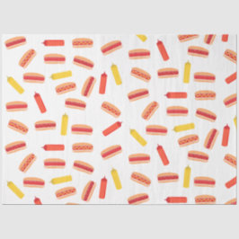 Hot Dog Fast Food BBQ Patroon Tissuepapier