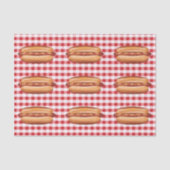 Hot Dog Fast Food broodjes op rode Gingham patroon Tissuepapier (Voorkant)
