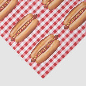 Hot Dog Fast Food broodjes op rode Gingham patroon Tissuepapier (Detail)