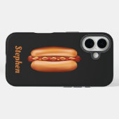 Hot Dog Fast Food illustratie met aangepaste naam Case-Mate iPhone Case (Achterkant (horizontaal))