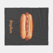Hot Dog Fast Food illustratie met aangepaste naam Fleece Deken (Voorkant (Horizontaal))