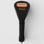 Hot Dog Fast Food illustratie met aangepaste naam Golfheadcover (Voorkant)
