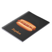 Hot Dog Fast Food illustratie met aangepaste naam Notitieboek (Linkerzijde)