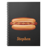 Hot Dog Fast Food illustratie met aangepaste naam Notitieboek (Voorkant)