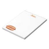 Hot Dog Fast Food illustratie met aangepaste tekst Notitieblok (Linkerzijde)