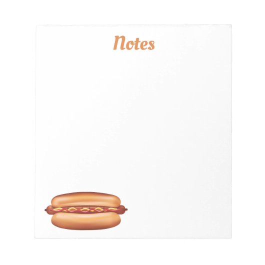 Hot Dog Fast Food illustratie met aangepaste tekst Notitieblok (Voorkant)