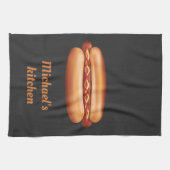Hot Dog Fast Food illustratie met aangepaste tekst Theedoek (Horizontaal)