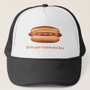 Hot Dog Fast Food illustratie met aangepaste tekst Trucker Pet
