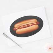 Hot Dog Fast Food Illustratie Ovale Sticker (Envelop)