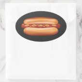 Hot Dog Fast Food Illustratie Ovale Sticker (Tas)