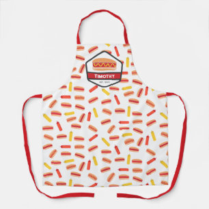 Hot Dog Fast Food Patroon Retro BBQ Monogram Schort