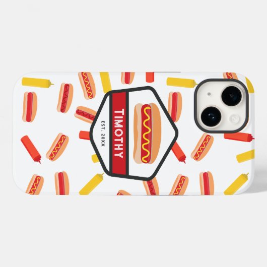Hot Dog Fast Food Pattern Monogram Case-Mate iPhone Case (Achterkant (horizontaal))