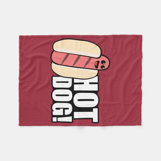 Hot Dog Fleece Deken (Voorkant (Horizontaal))