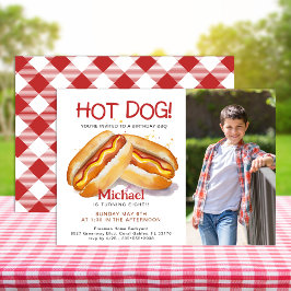 Hot Dog Foto Verjaardag Party Uitnodiging