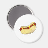 Hot Dog Frankfurter Hotdog Mustard Bun Fast Food Magneet (Voorkant / Achterkant)