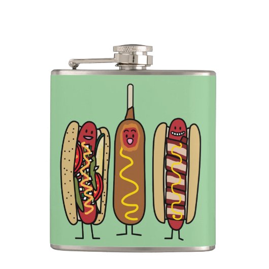 Hot Dog Friends Heupfles (Voorkant)