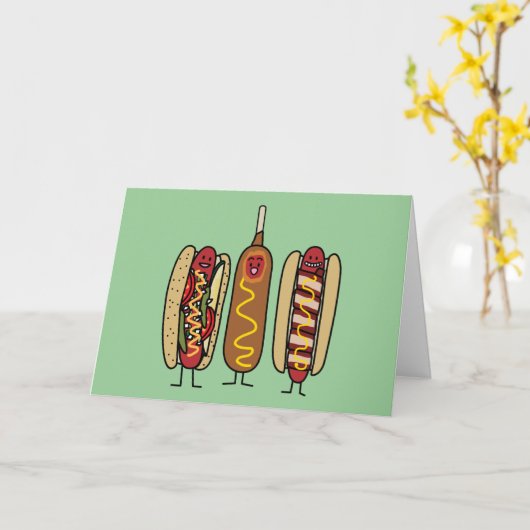 Hot Dog Friends Kaart (Gele Bloem)