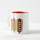 Hot Dog Friends Tweekleurige Koffiemok (Voorkant links)