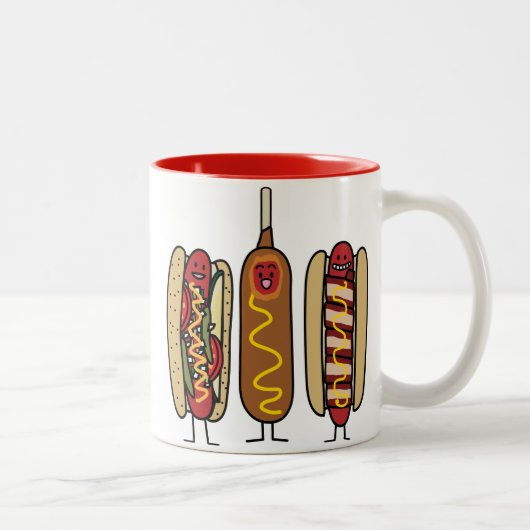 Hot Dog Friends Tweekleurige Koffiemok (Rechts)