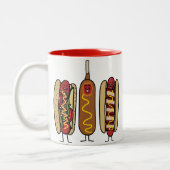Hot Dog Friends Tweekleurige Koffiemok (Links)