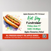 Hot Dog Fundraiser PTO PTA Kerk Banner Poster (Voorkant)