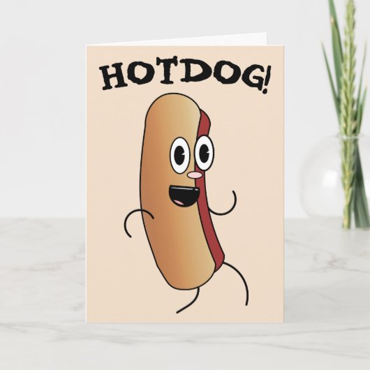 HOT DOG FUNNY BIRTHDAY WENSKAART KAART (Voorkant)