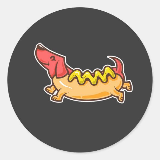 Hot Dog-Funny hond Ronde Sticker (Voorkant)