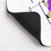 Hot Dog Funny Skiing Pug Paarse Jacket en Skis Muismat (Hoek)