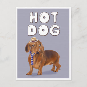 Hot Dog Funny Teckel Word Pun Briefkaart