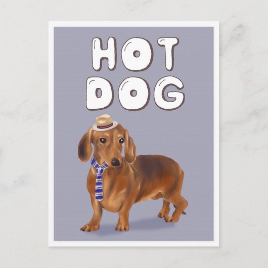 Hot Dog Funny Teckel Word Pun Briefkaart (Voorkant)