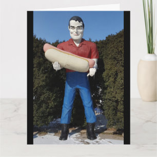 HOT DOG GIANT MAN RETRO BIRTHDAY FUNNY CARD KAART