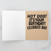 HOT DOG GIANT MAN RETRO BIRTHDAY WENSKAART KAART (Binnen)