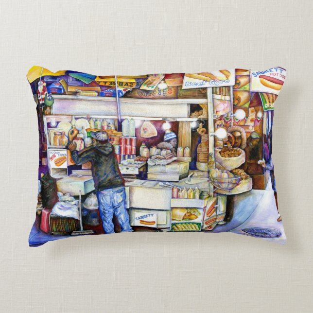 Hot Dog God, New York Accent Kussen (Voorkant)