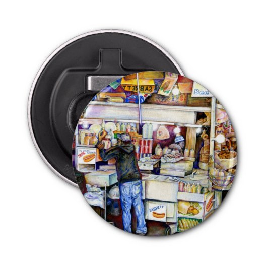 Hot Dog God, New York Button Flesopener (Voorkant)