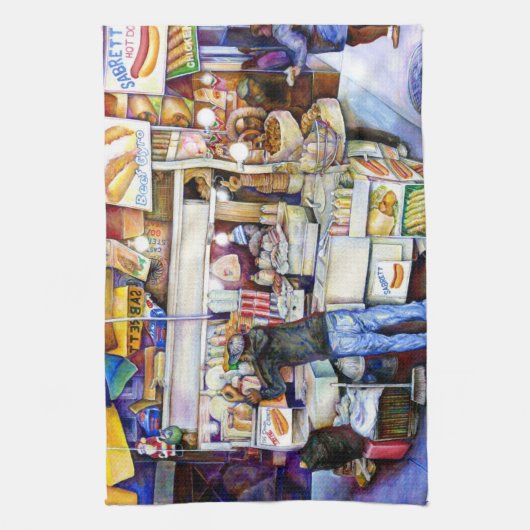 Hot Dog God, New York City Theedoek (Verticaal)