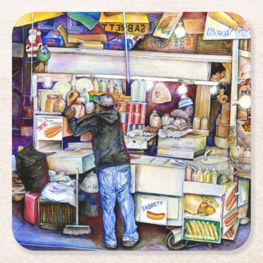 Hot Dog God, New York Kartonnen Onderzetters (Voorkant)