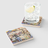 Hot Dog God, New York Stenen Onderzetter (Zijkant)